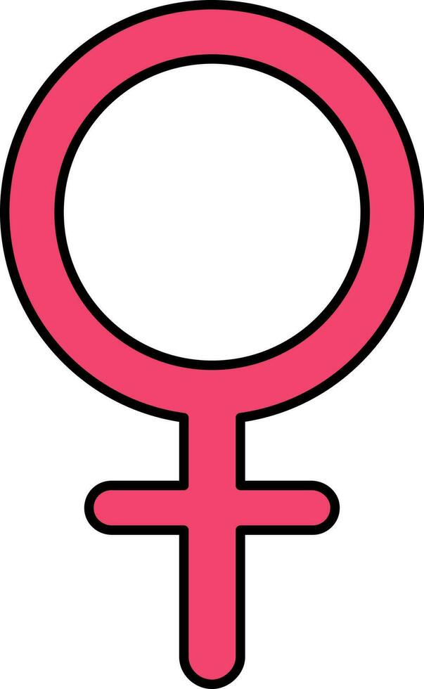 rose illustration de femelle le sexe icône. vecteur