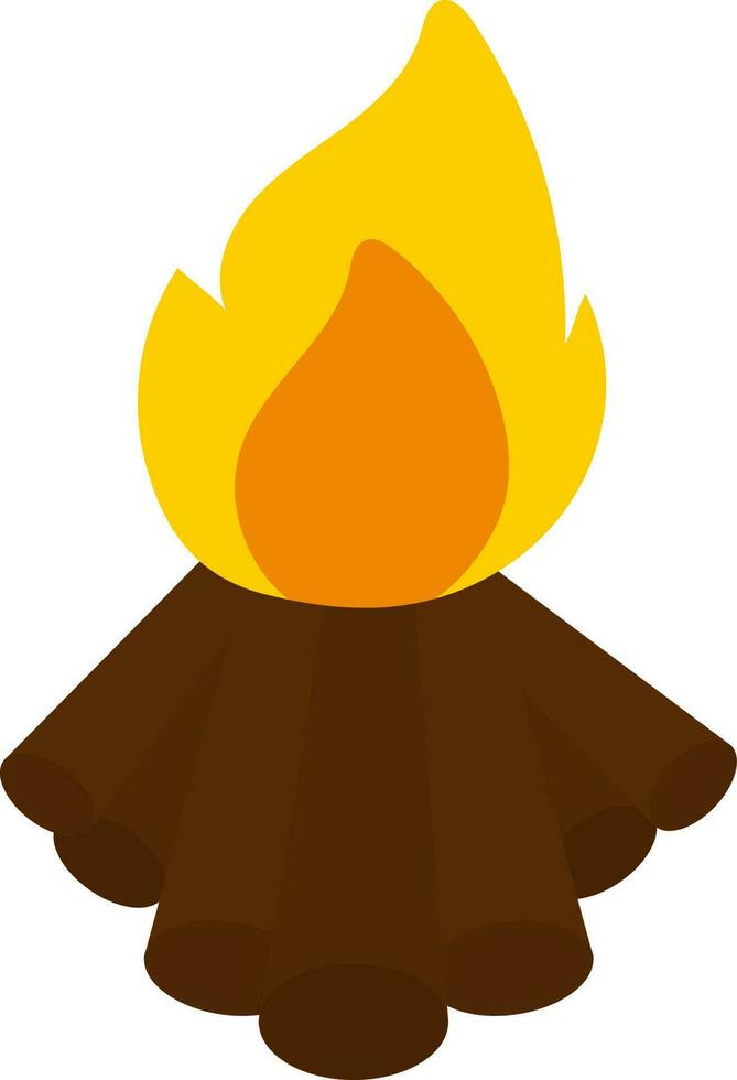 illustration de feu marron et Orange icône. vecteur