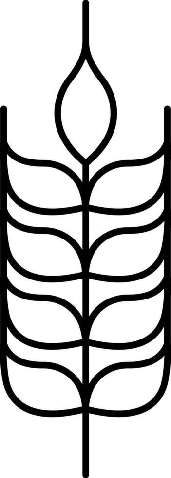 blé oreille noir ligne art icône ou symbole. vecteur