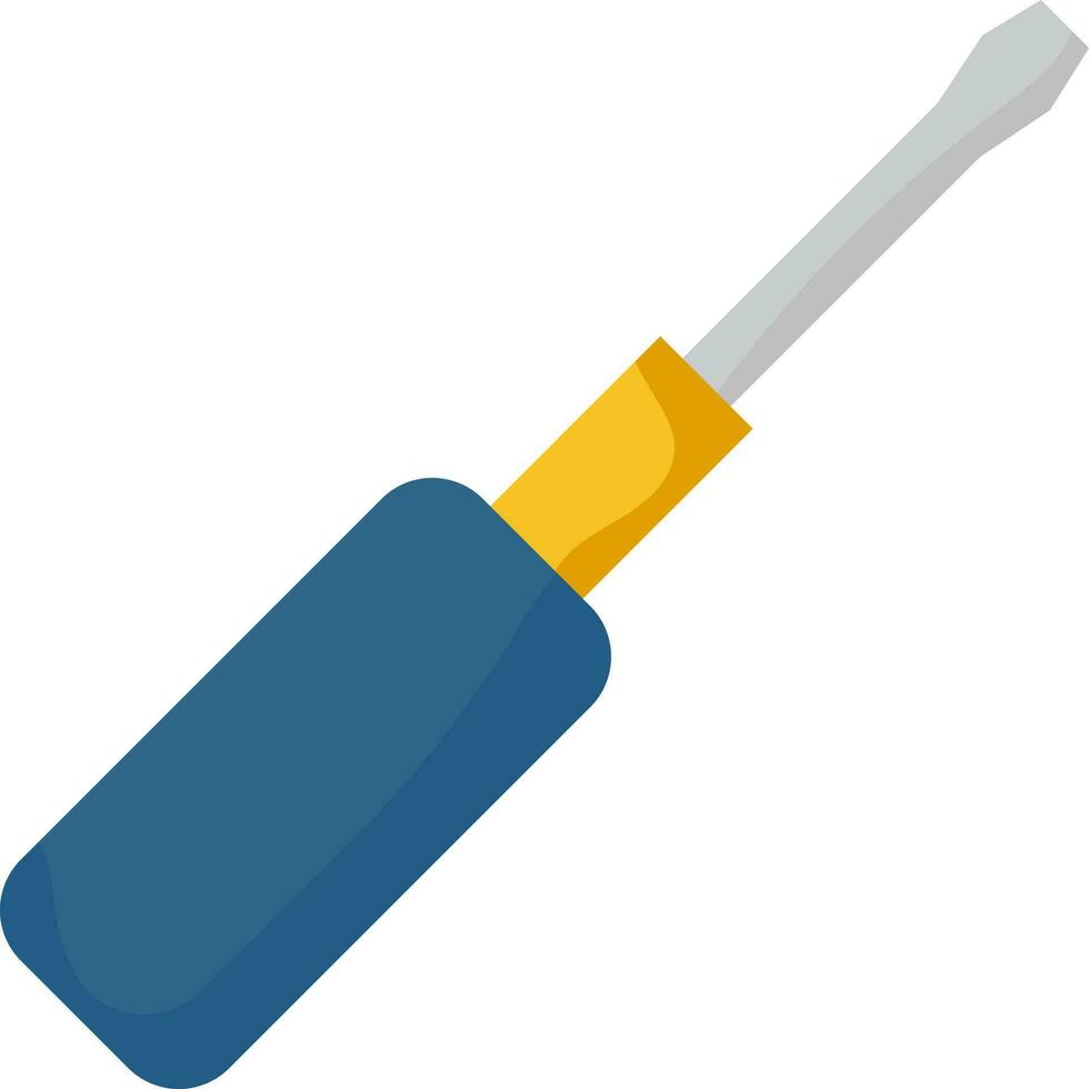 Tournevis icône dans bleu et Jaune couleur. vecteur