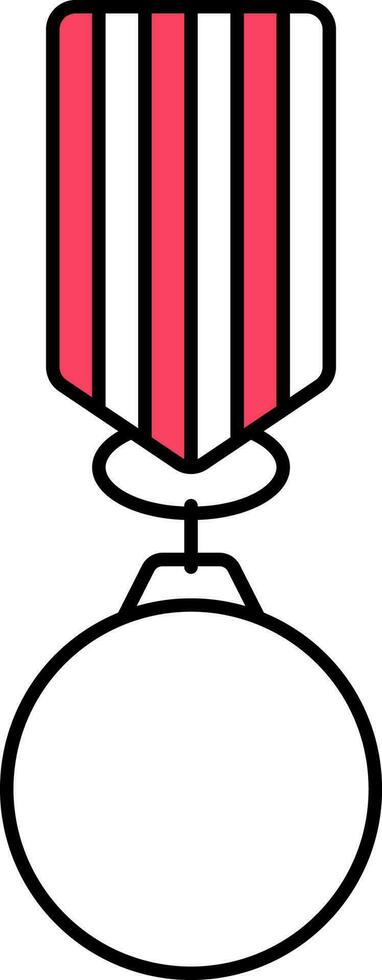 isolé médaille avec ruban rouge et blanc icône. vecteur