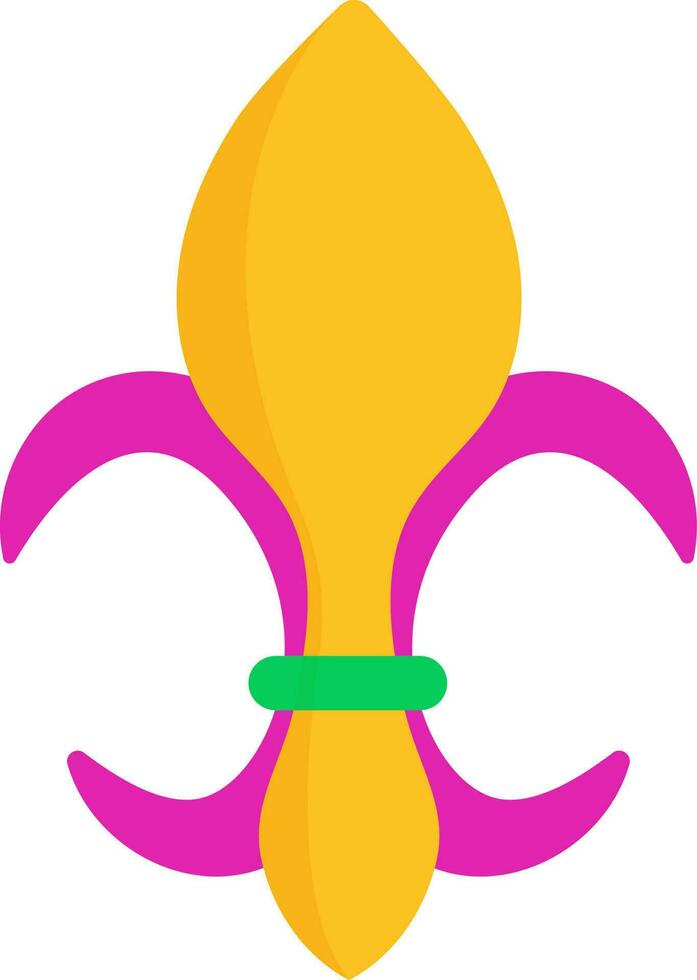 isolé fleur de lis icône dans rose et Jaune couleur. vecteur