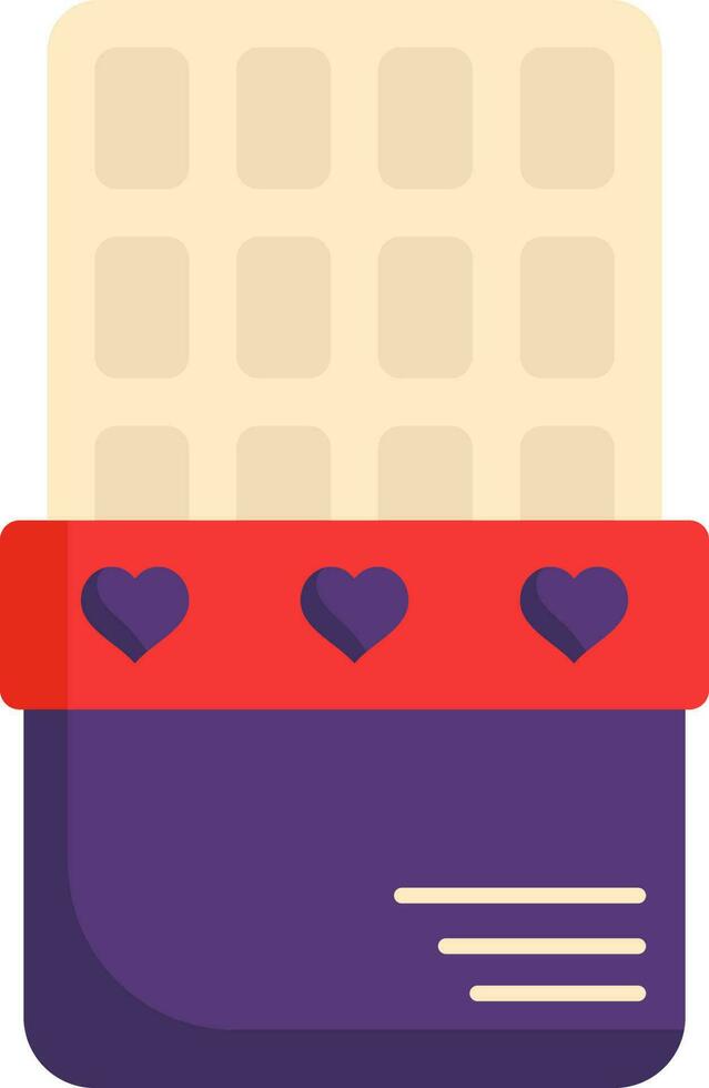 ouvert Chocolat paquet violet et rouge icône. vecteur