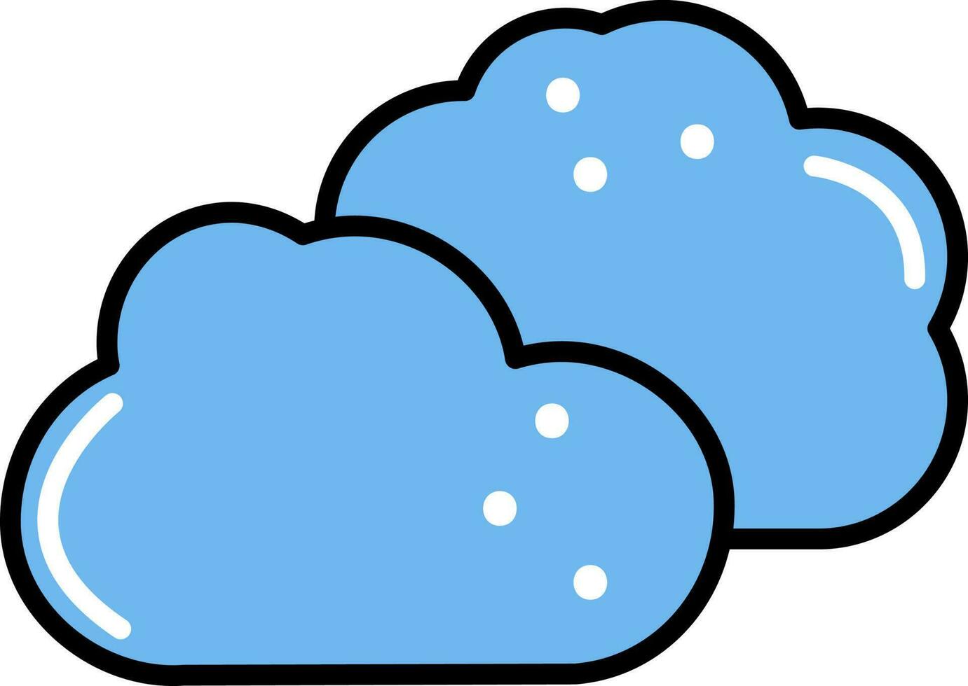 illustration de nuageux icône dans bleu couleur. vecteur
