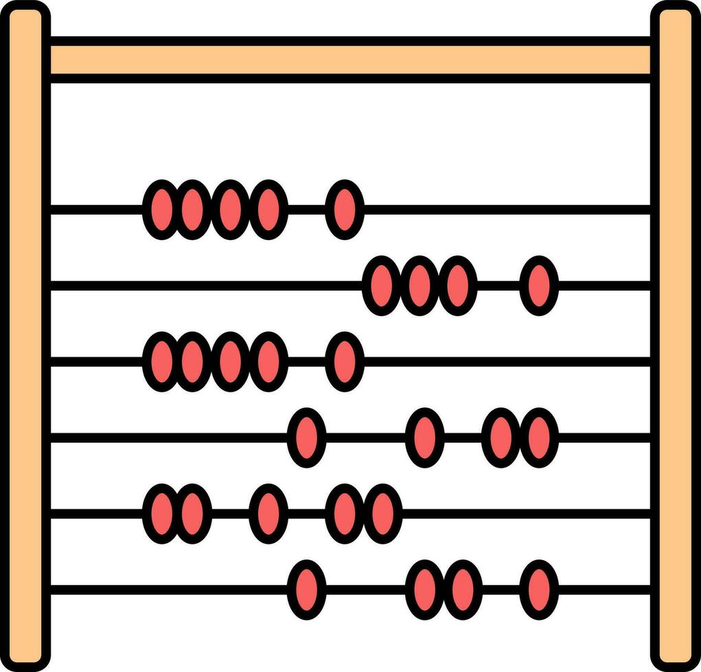 abaque icône dans Orange et rouge couleur. vecteur