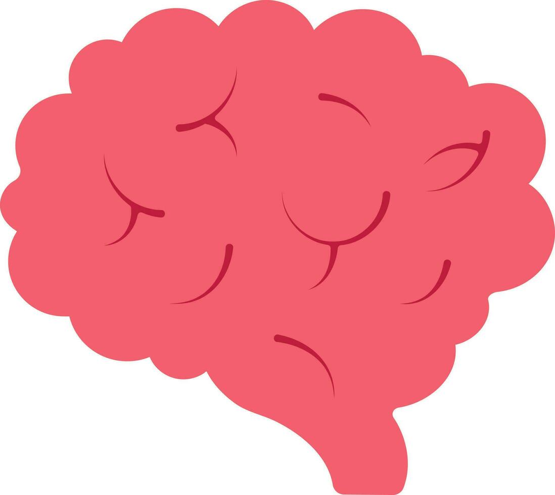 rouge illustration de cerveau anatomie plat icône. vecteur