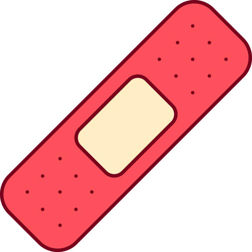 rouge bandage bande plat icône ou symbole. vecteur