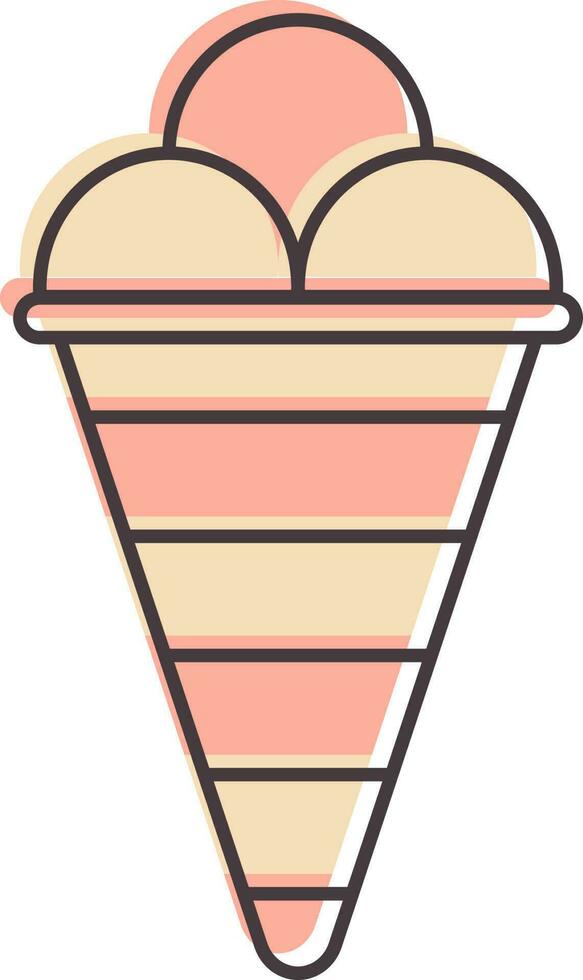 isolé la glace crème cône icône dans rose couleur. vecteur