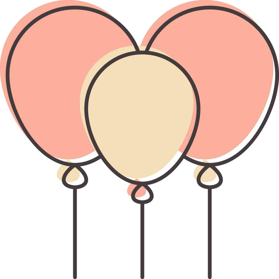 Trois ballon icône dans rose couleur. vecteur