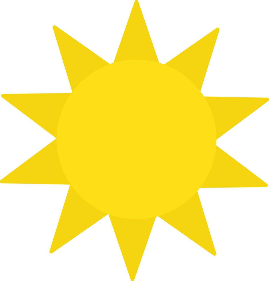 illustration de Jaune Soleil icône ou symbole. vecteur