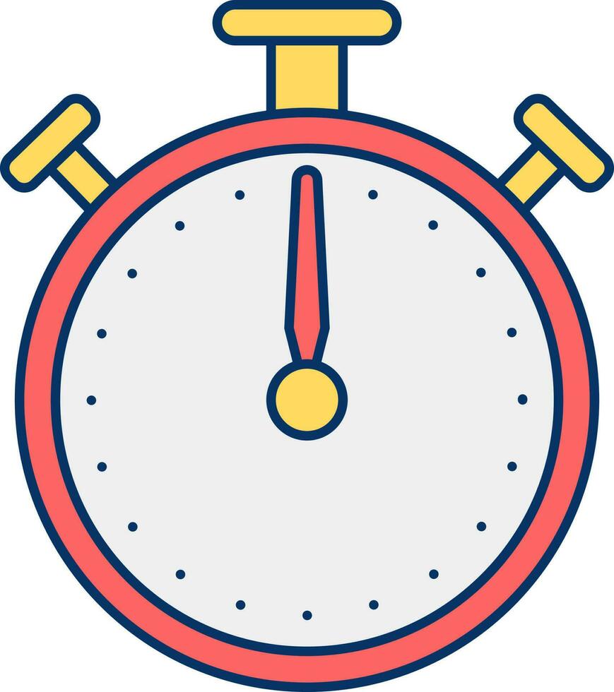 12 Horaire alarme l'horloge icône dans Jaune et rouge couleur. vecteur