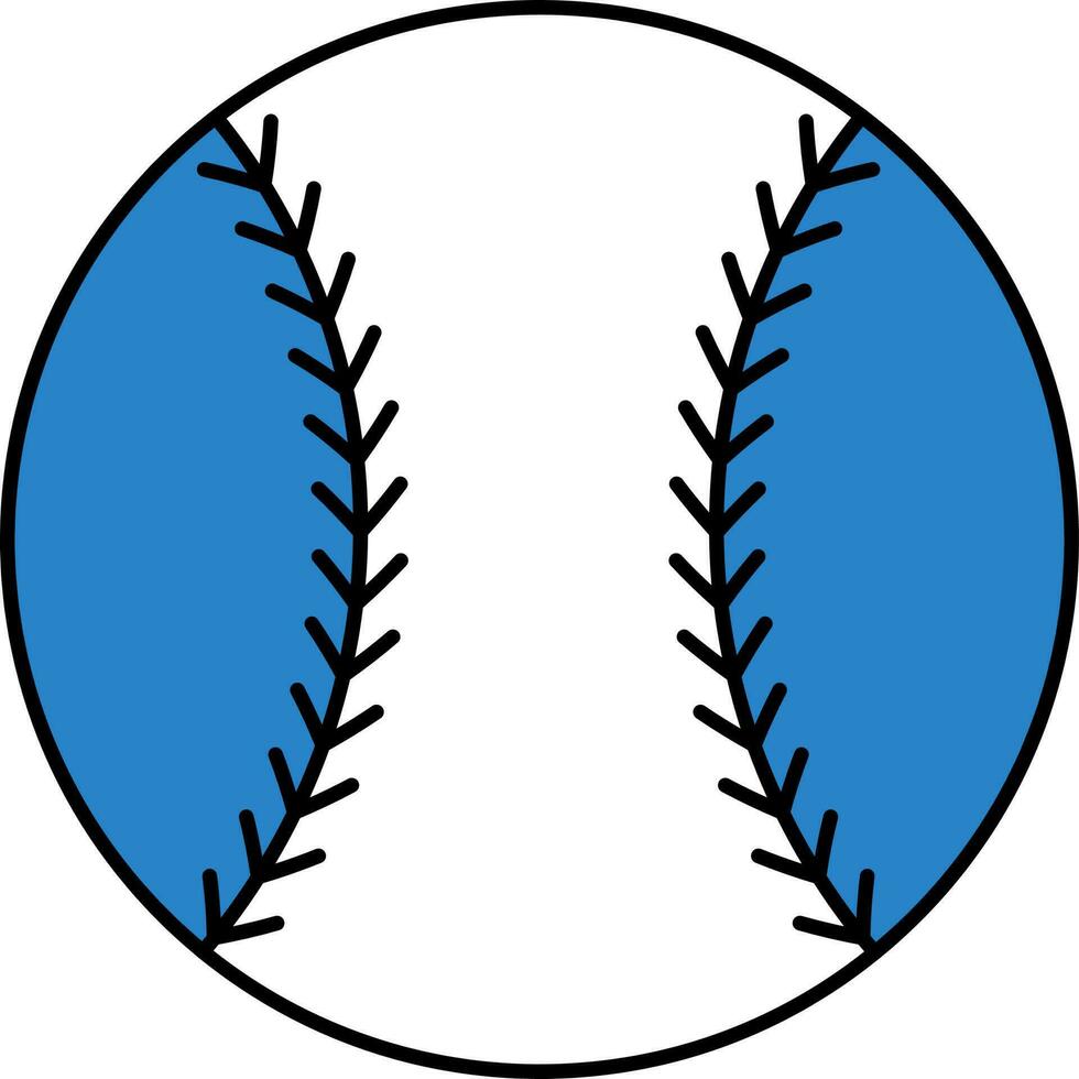 plat style base-ball icône dans bleu et blanc couleur. vecteur