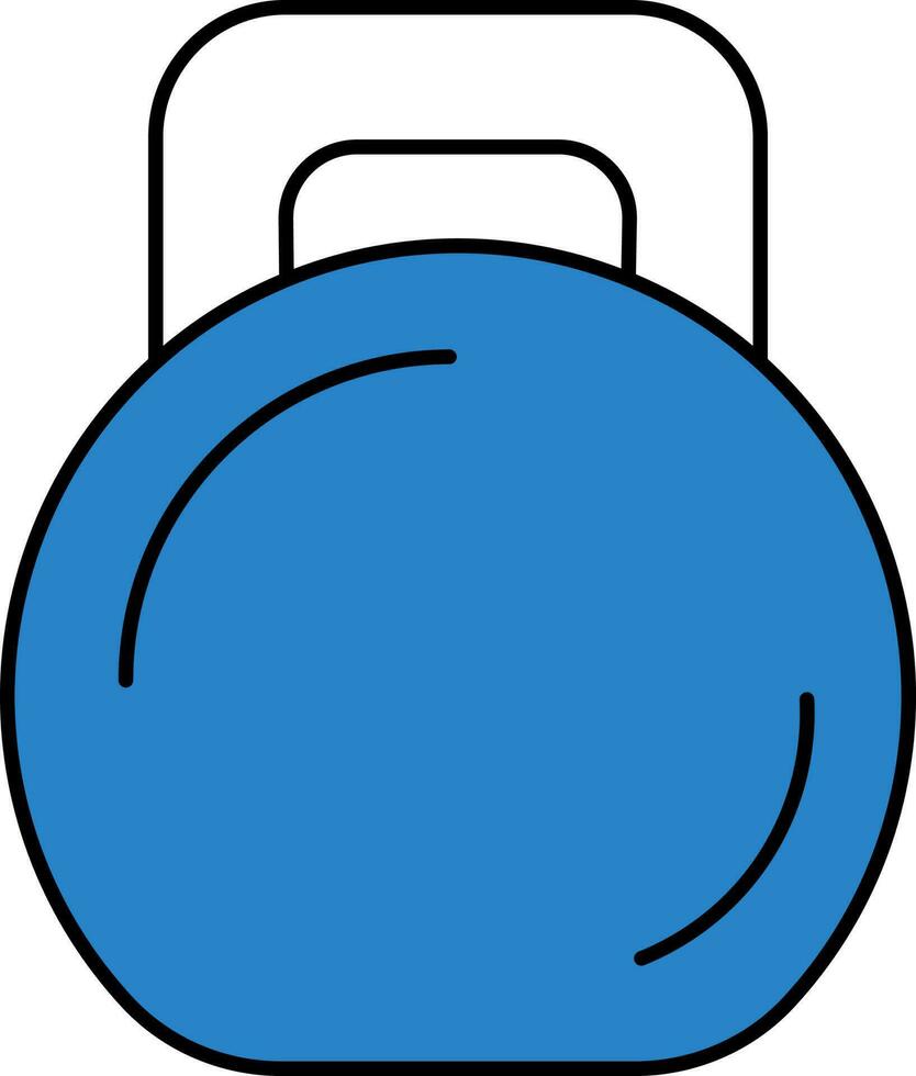 plat style kettlebell bleu et blanc icône. vecteur
