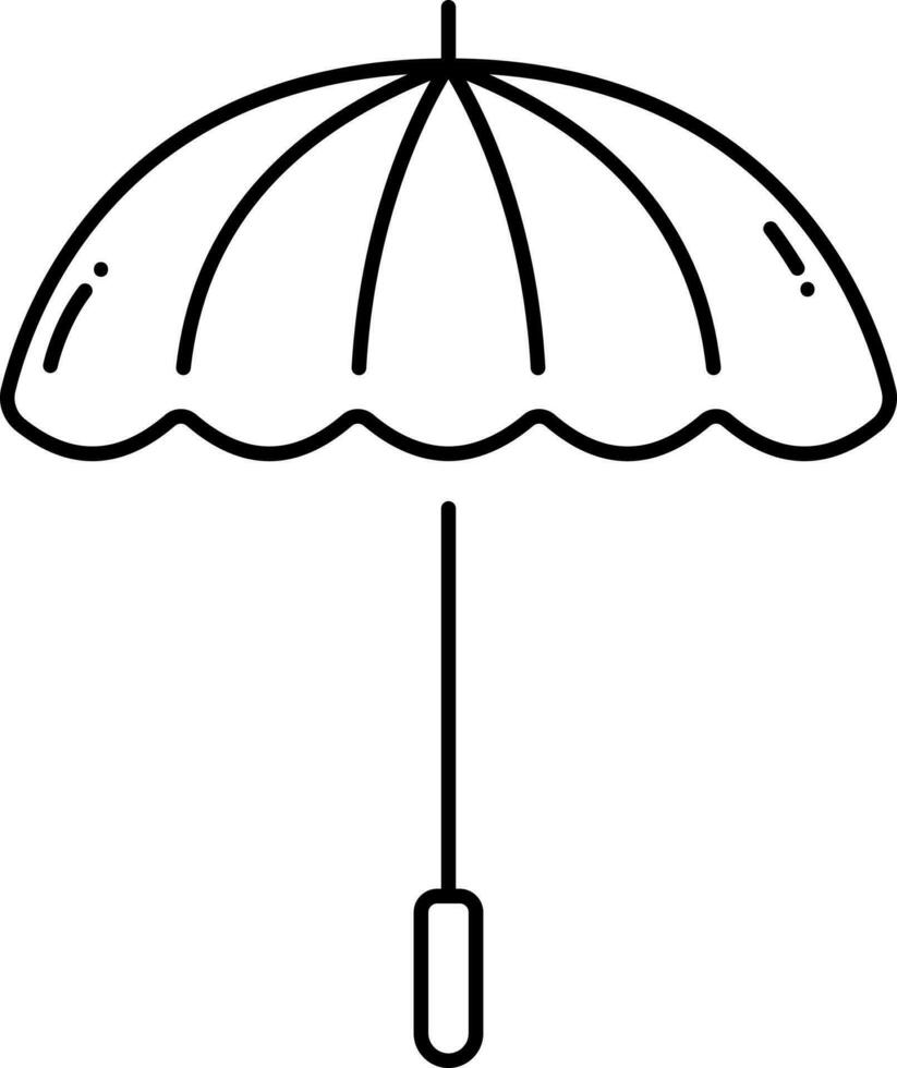 ouvert parapluie icône dans noir mince ligne art. vecteur