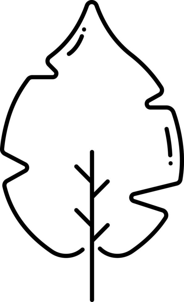 zig zag feuille icône ou symbole dans noir ligne art. vecteur