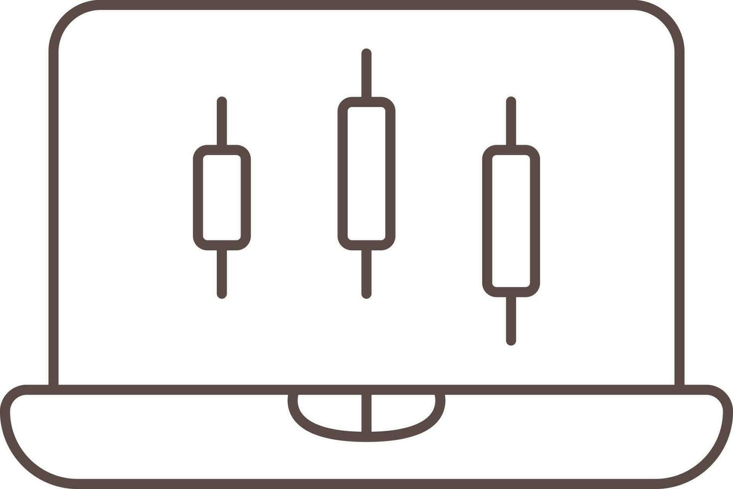 glissière symbole dans portable écran marron contour icône. vecteur