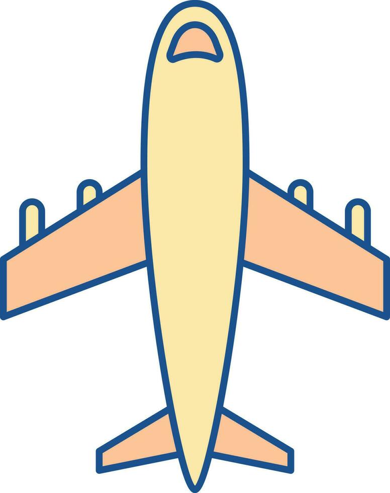 Jaune et Orange illustration de avion icône. vecteur