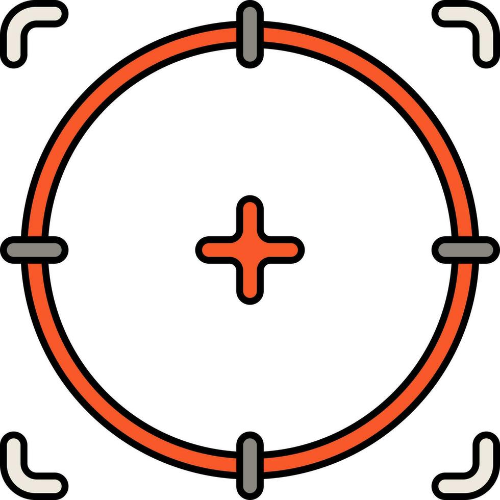 gris et Orange cible icône ou symbole. vecteur