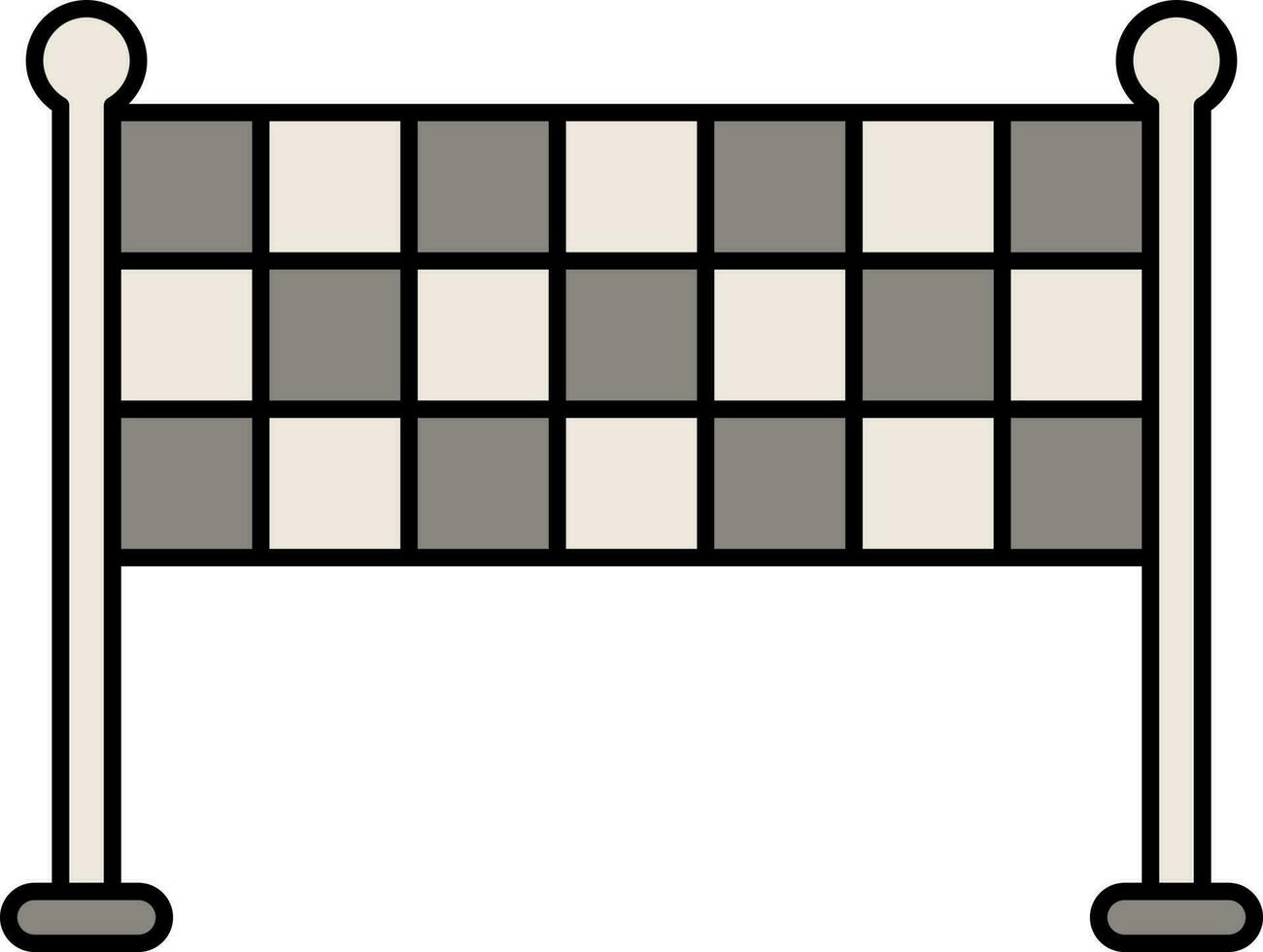 terminer ligne plat icône dans gris et blanc couleur. vecteur