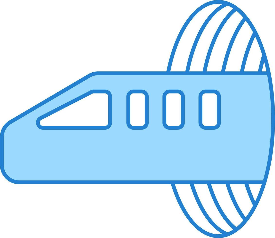 bleu illustration de hyperloop plat icône. vecteur