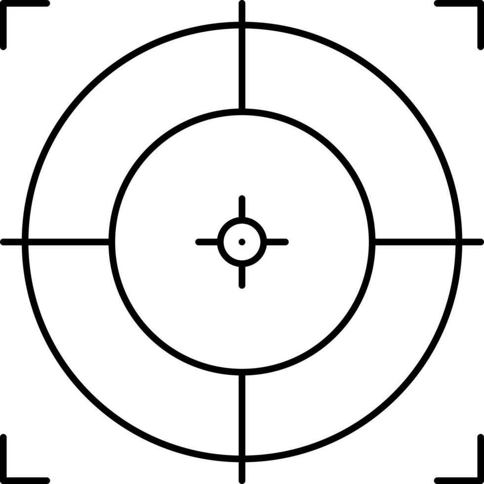 noir contour illustration de cible point icône. vecteur