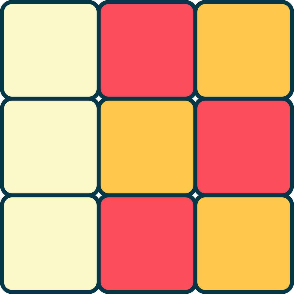 Rubik cube icône dans rouge et Jaune couleur. vecteur