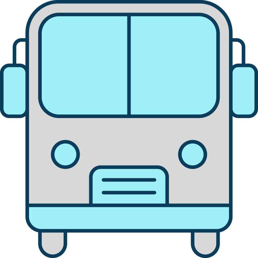 gris et turquoise illustration de autobus plat icône. vecteur