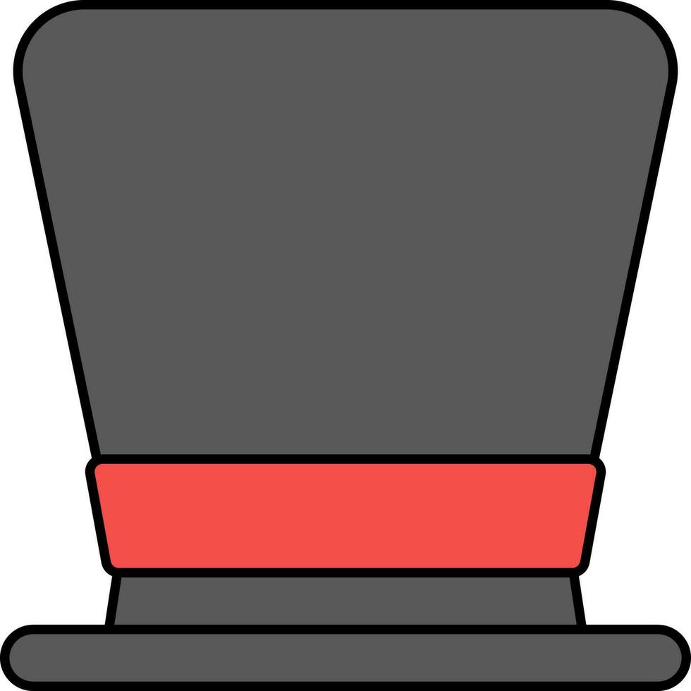 isolé Haut chapeau icône dans gris et rouge couleur. vecteur