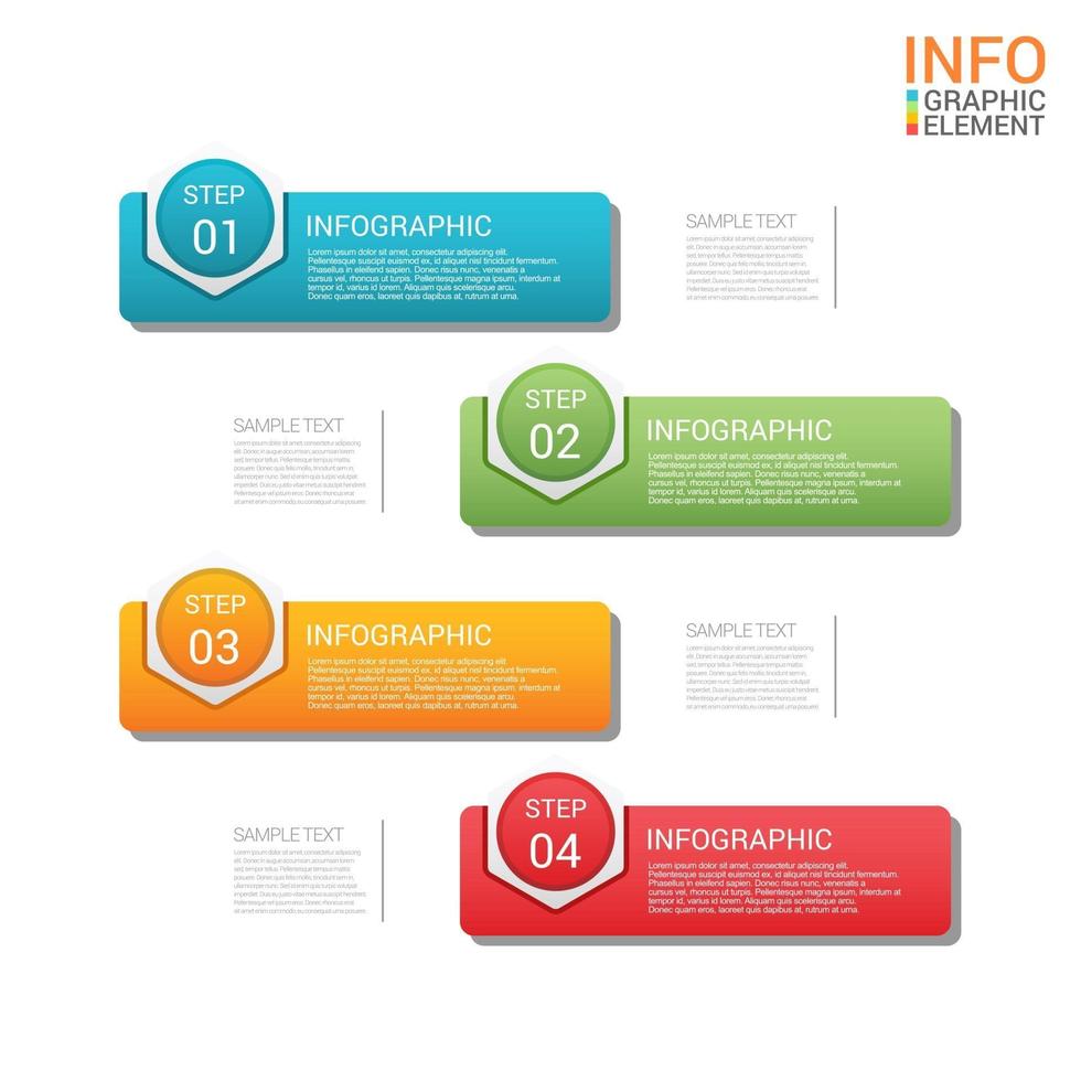 modèle de vecteur 4 étapes infographie entreprise moderne