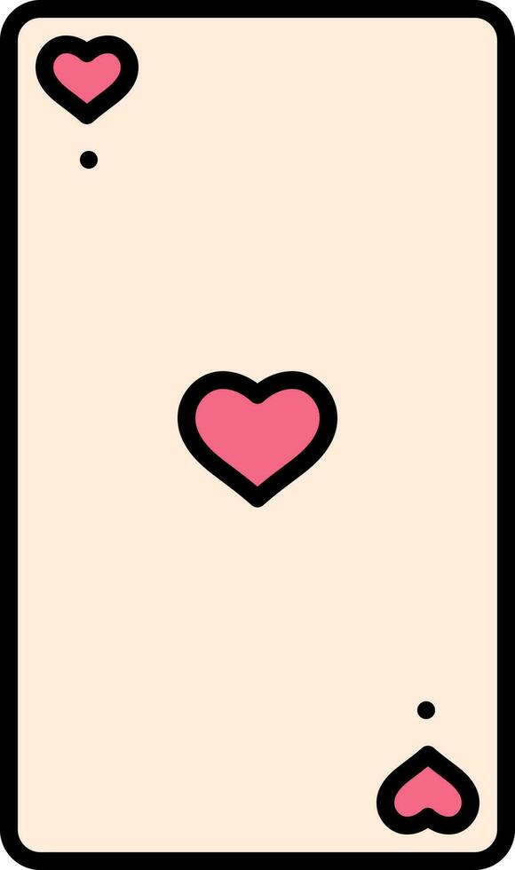 cœur en jouant carte icône dans rose et blanc couleur. vecteur