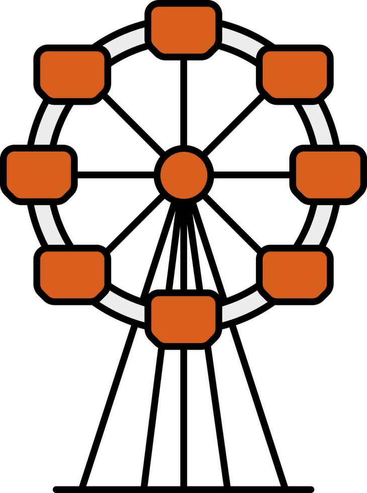 ferris roue plat icône dans Orange couleur. vecteur