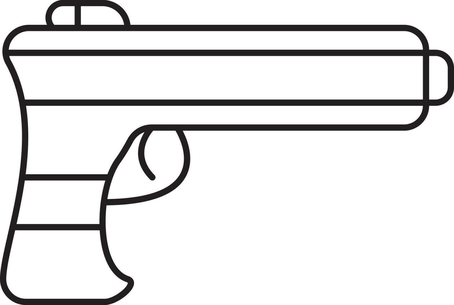 noir contour illustration pistolet icône. vecteur