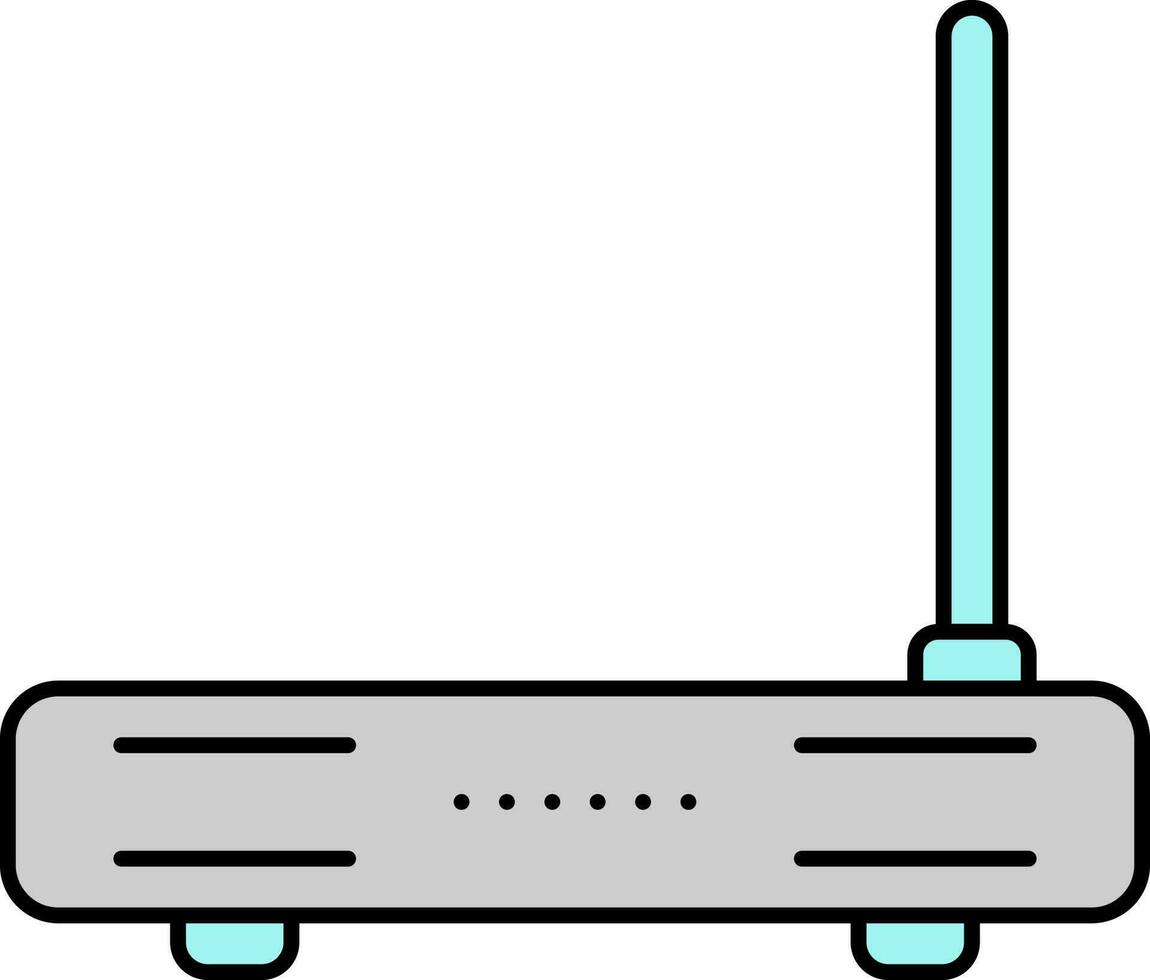 gris et turquoise routeur plat icône ou symbole. vecteur