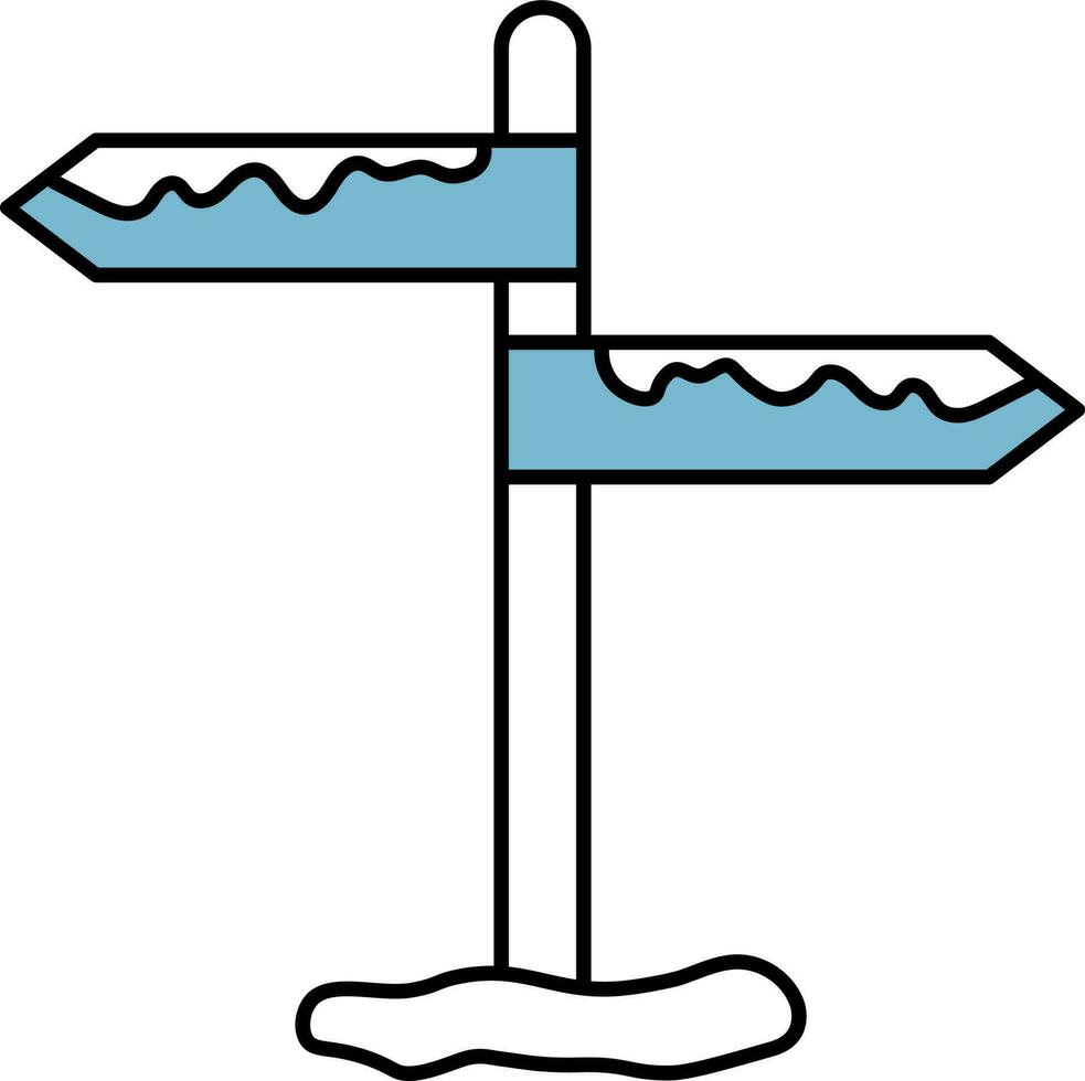 neigeux direction planche icône dans bleu et blanc couleur. vecteur