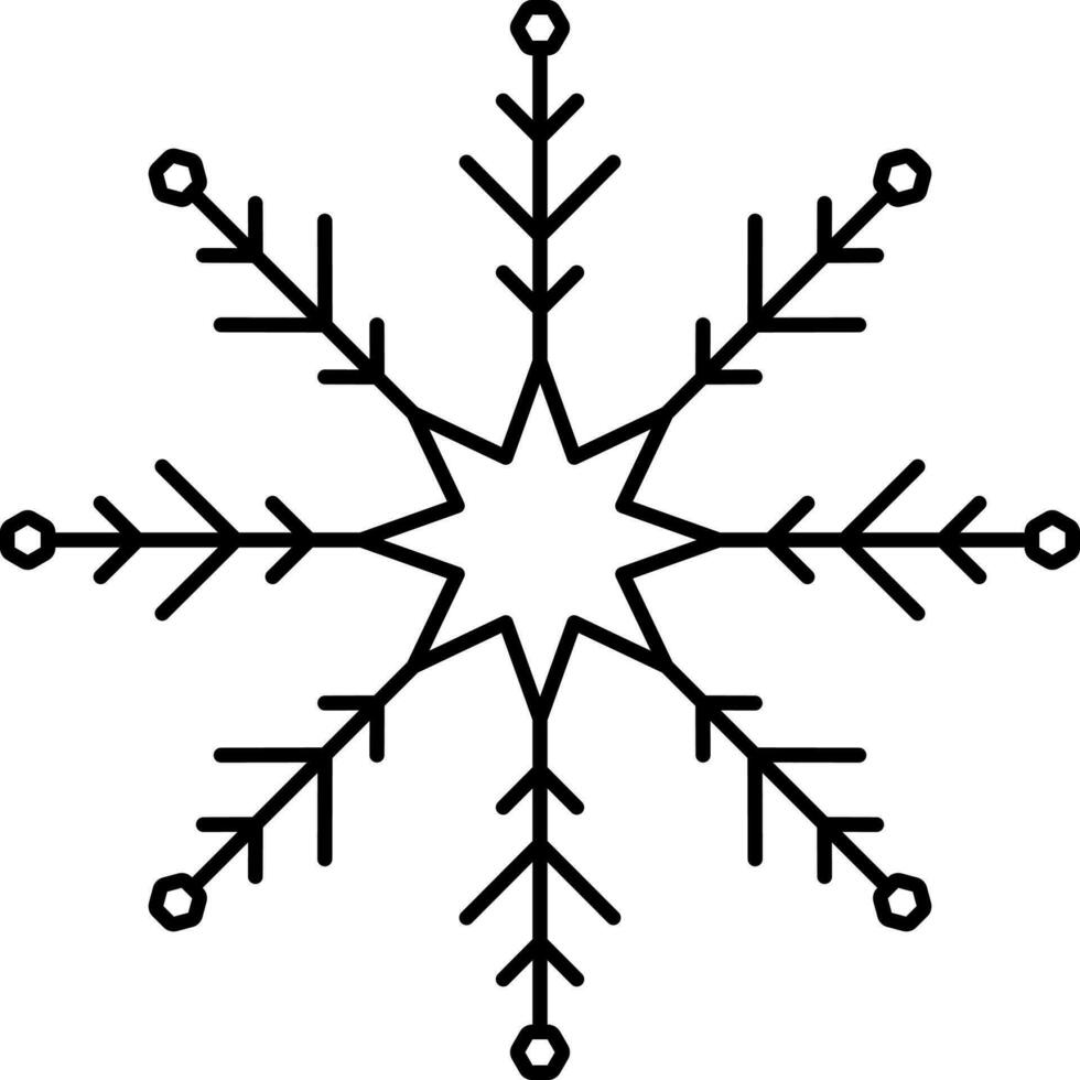 linéaire style flocon de neige icône ou symbole. vecteur