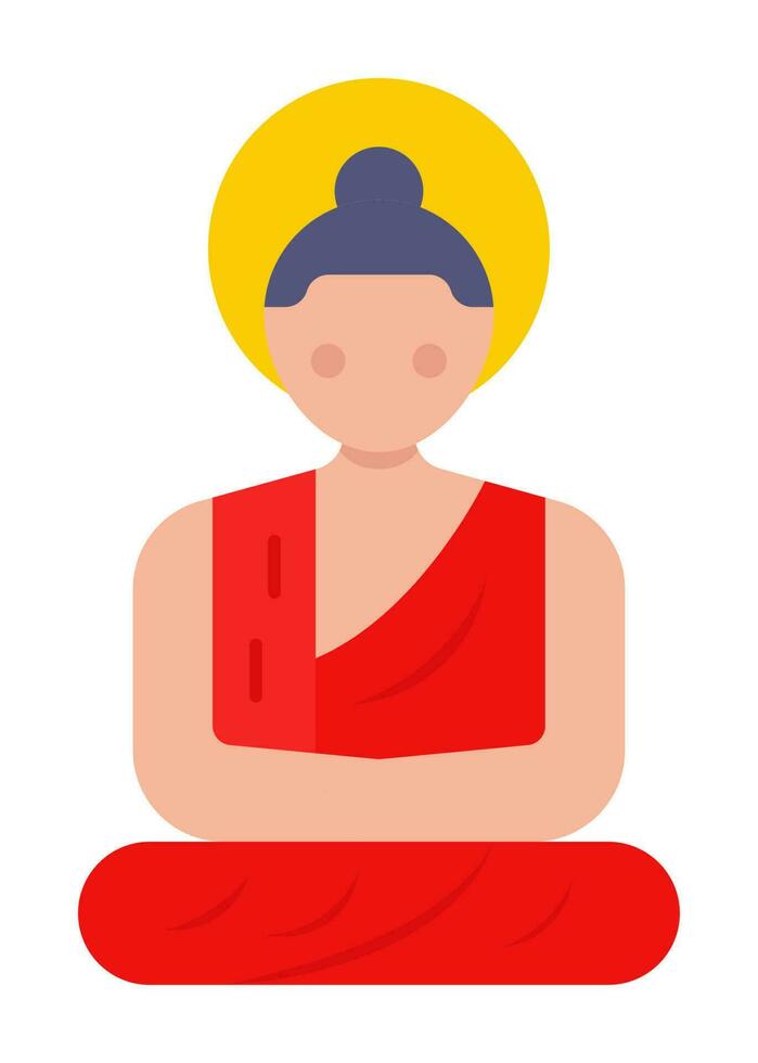 illustration de yoga pose personnage autocollant dans rouge couleur. vecteur