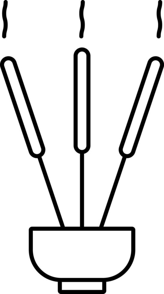 illustration de brûlant encens bâton supporter symbole icône. vecteur
