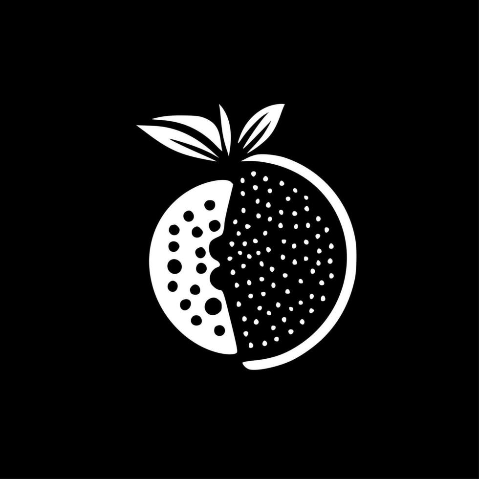 fruit - noir et blanc isolé icône - vecteur illustration