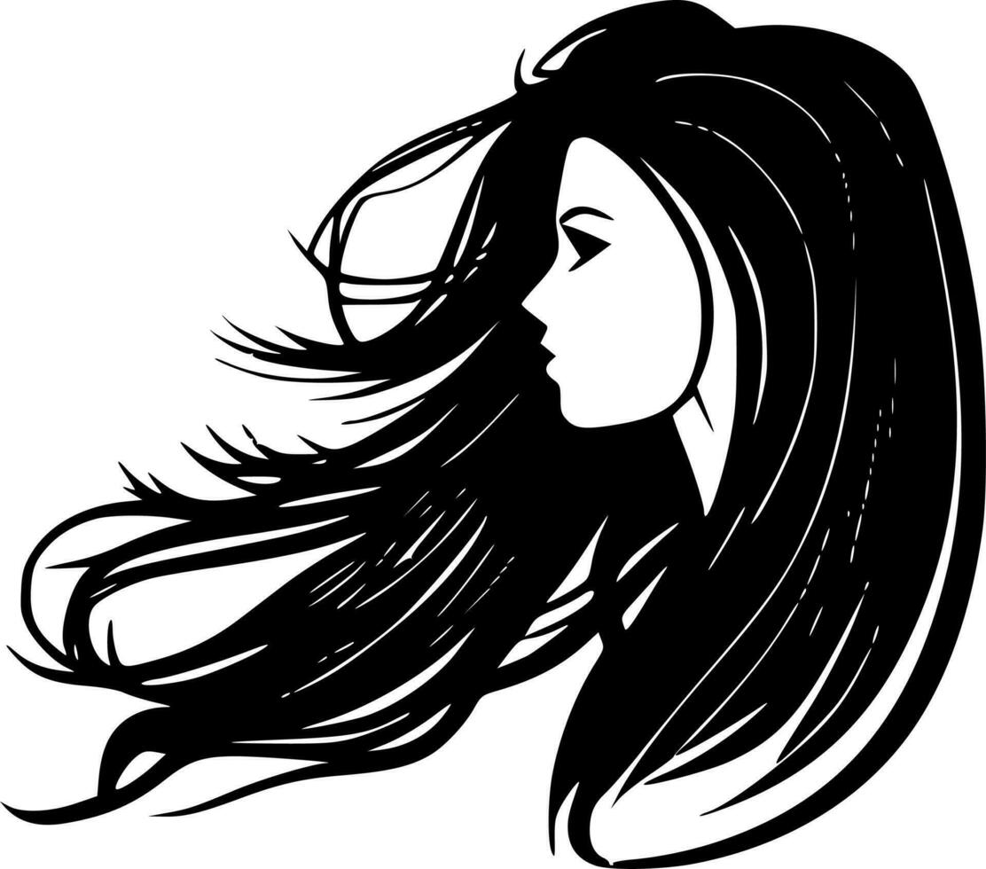 cheveux - minimaliste et plat logo - vecteur illustration