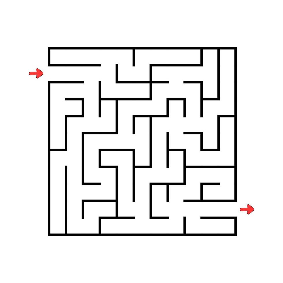 jeu de labyrinthe carré pour les enfants vecteur