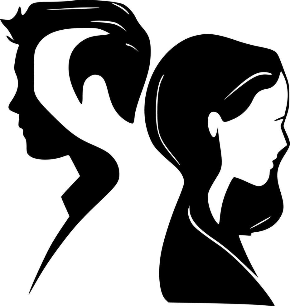 des couples, minimaliste et Facile silhouette - vecteur illustration