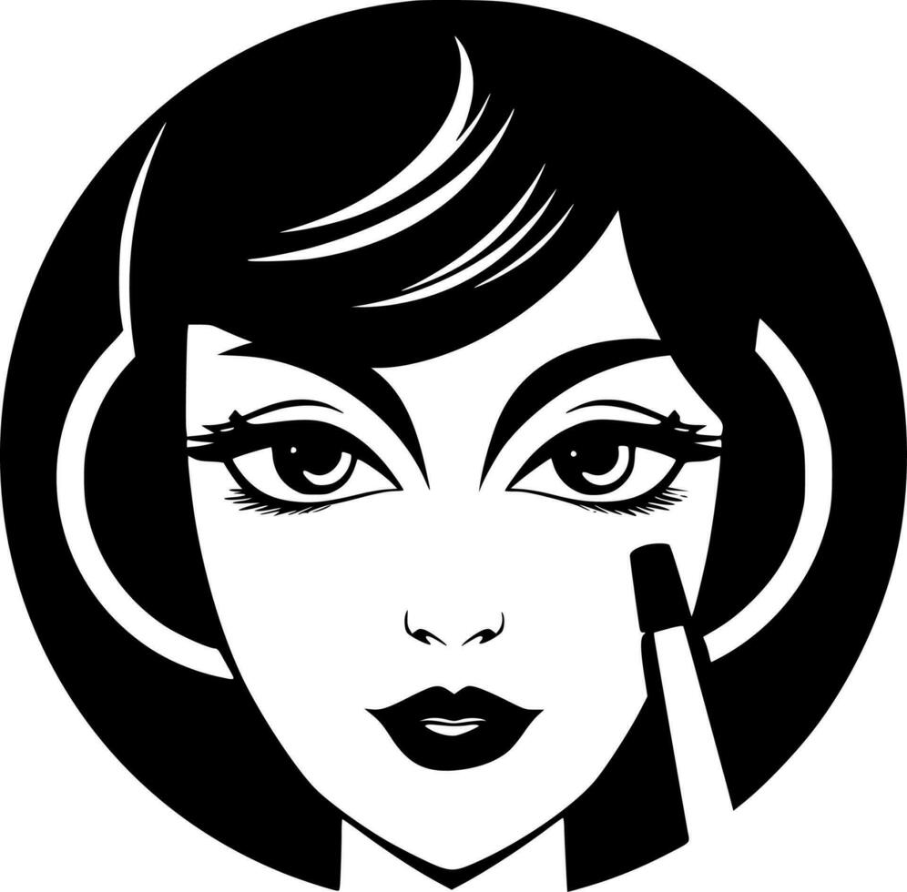 maquillage - minimaliste et plat logo - vecteur illustration