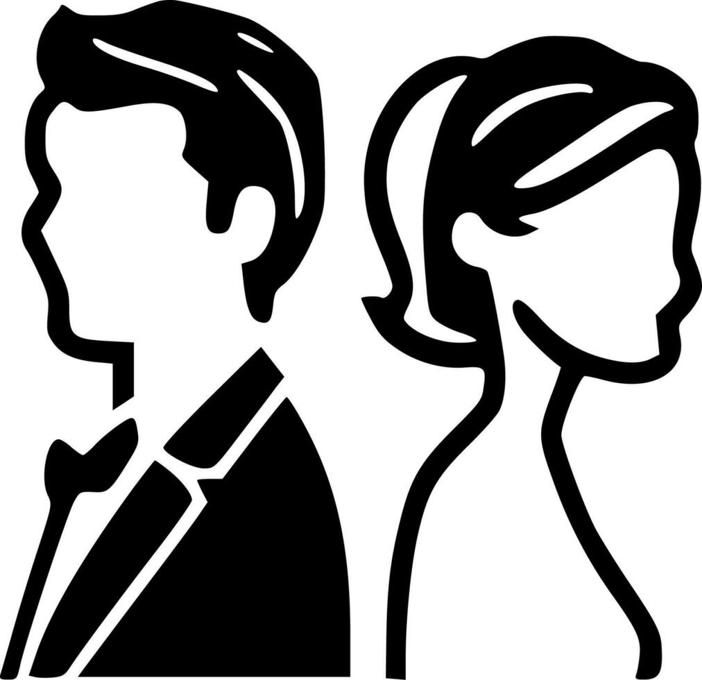 mariage, noir et blanc vecteur illustration