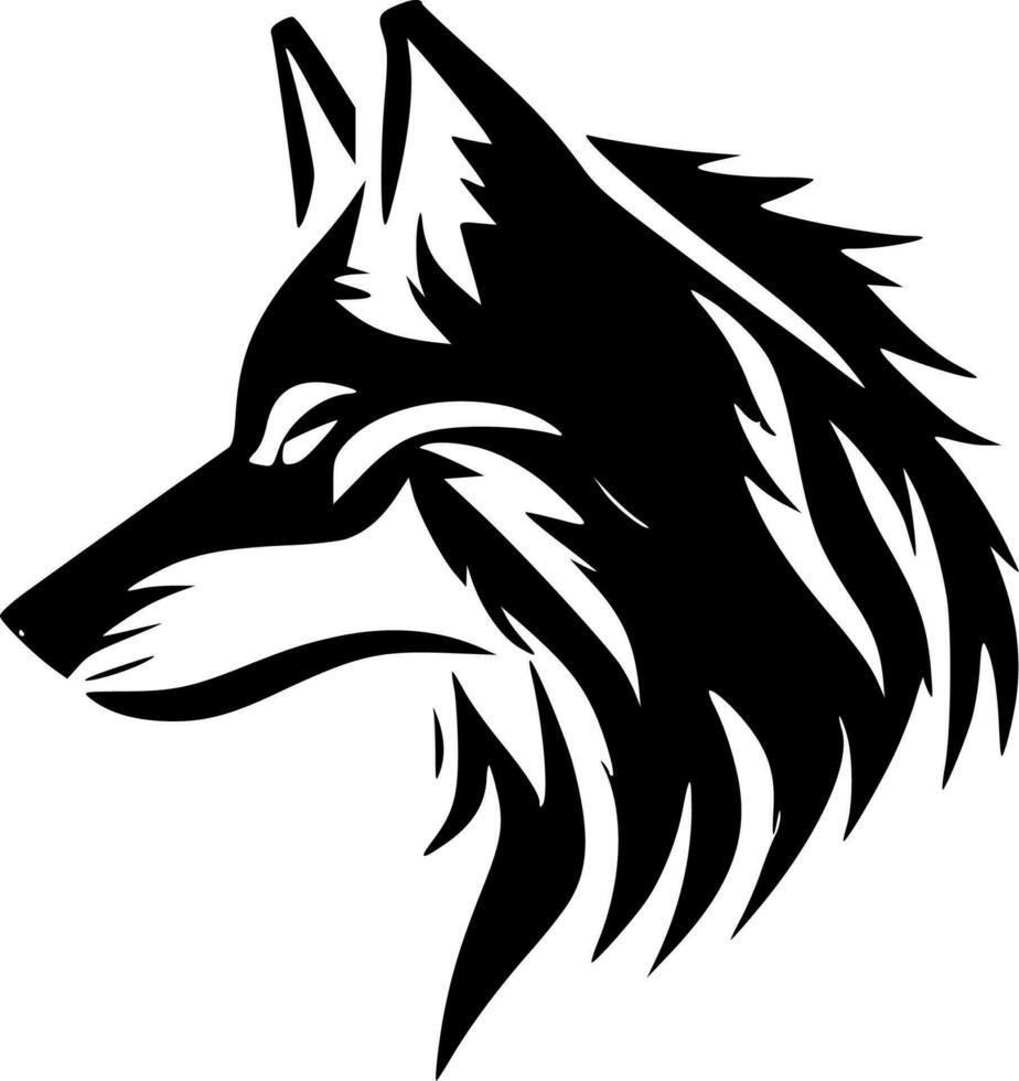 Loup - minimaliste et plat logo - vecteur illustration