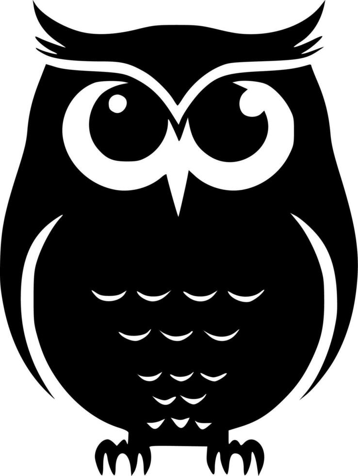 hibou, noir et blanc vecteur illustration