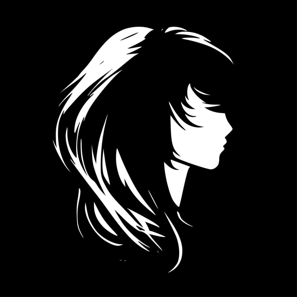 cheveux, minimaliste et Facile silhouette - vecteur illustration