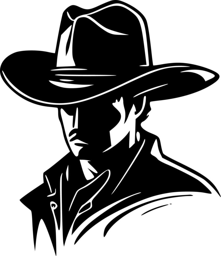 cow-boy, minimaliste et Facile silhouette - vecteur illustration