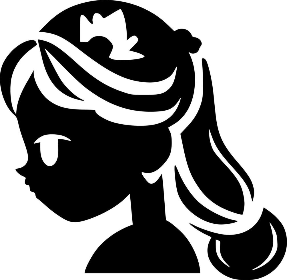 princesse, noir et blanc vecteur illustration