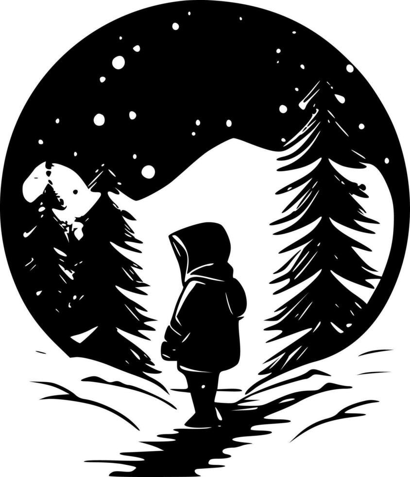 hiver, minimaliste et Facile silhouette - vecteur illustration