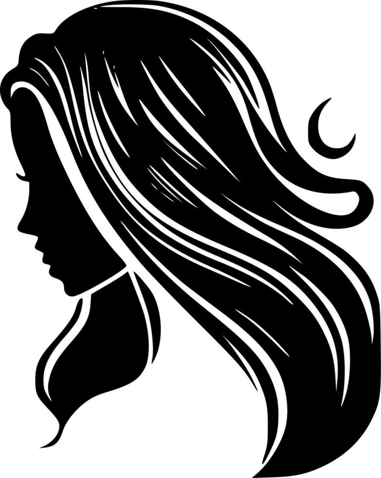 cheveux - minimaliste et plat logo - vecteur illustration